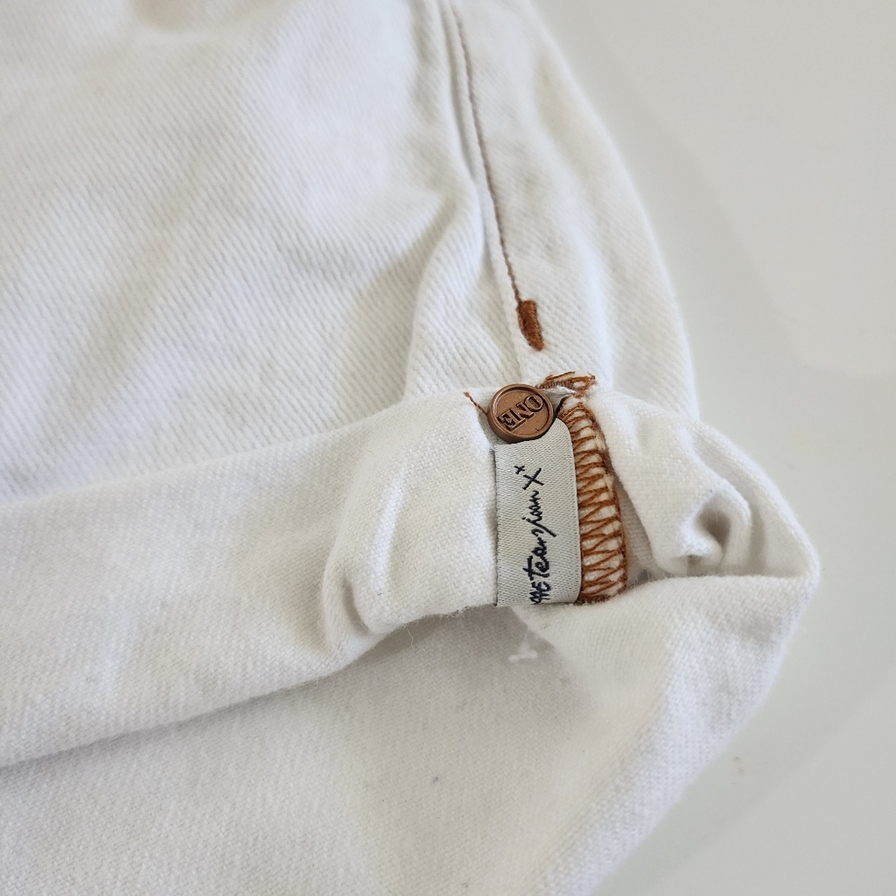 One Teaspoon Bandits High Waist Studded Denim Shorts White Beauty Size 25 - Picture 6 of 11